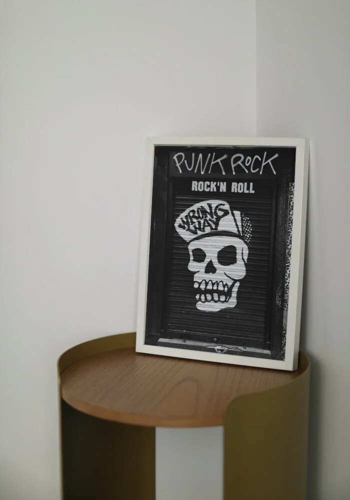 Skull Punk Rock Wall Art INSTANT DOWNLOAD Art Print, Post Punk Poster, Black And White Wall Art, Rock’N’Roll