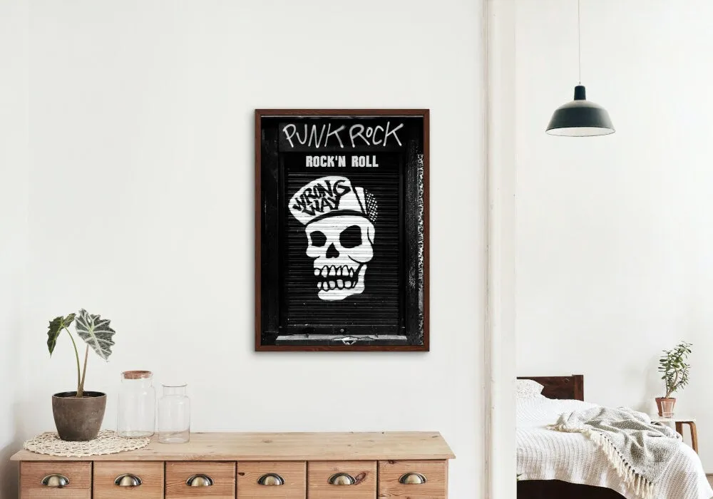 Skull Punk Rock Wall Art INSTANT DOWNLOAD Art Print, Post Punk Poster, Black And White Wall Art, Rock’N’Roll