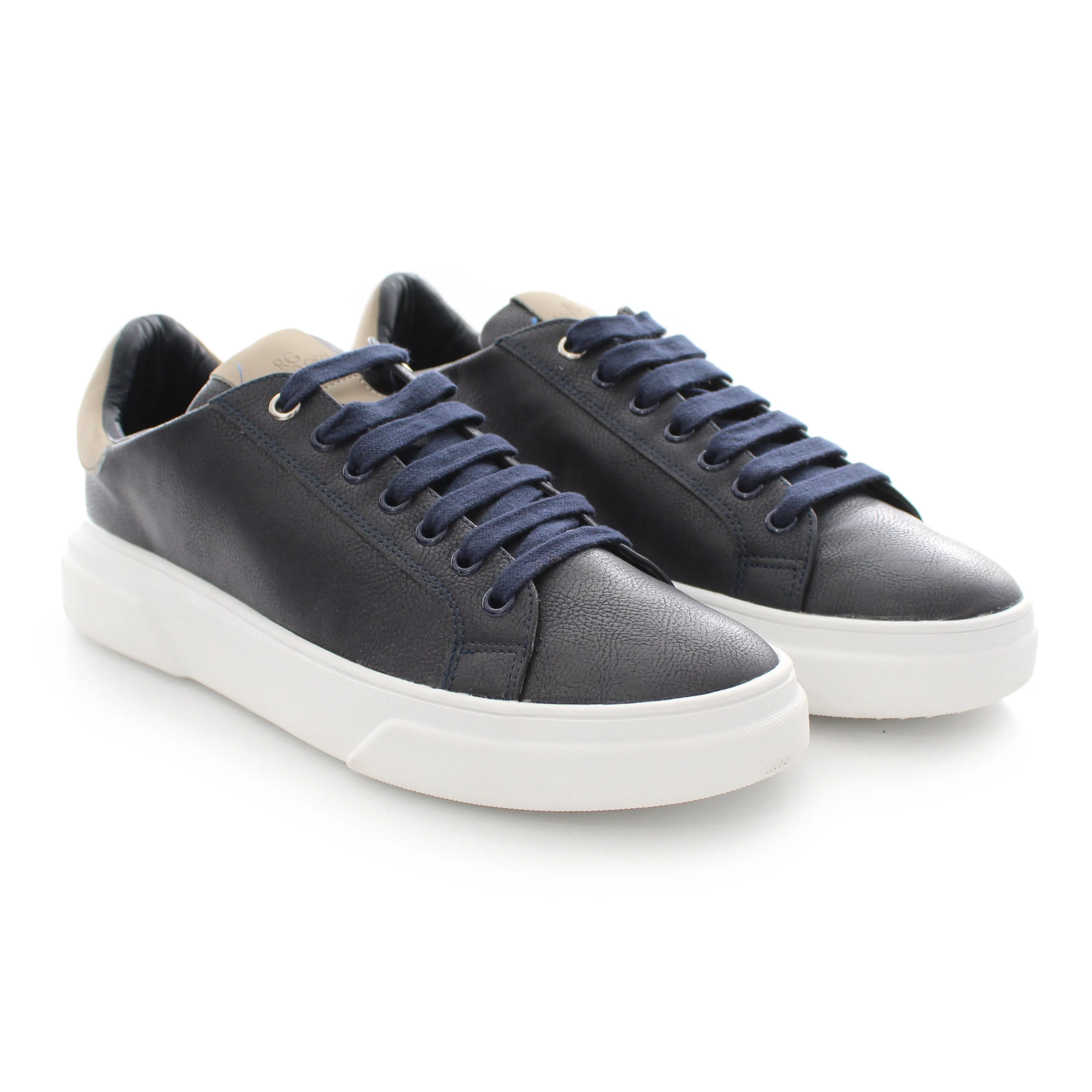 Sneakers Uomo Blu con Retro Taupe e Suola Bianca Art. Sc40