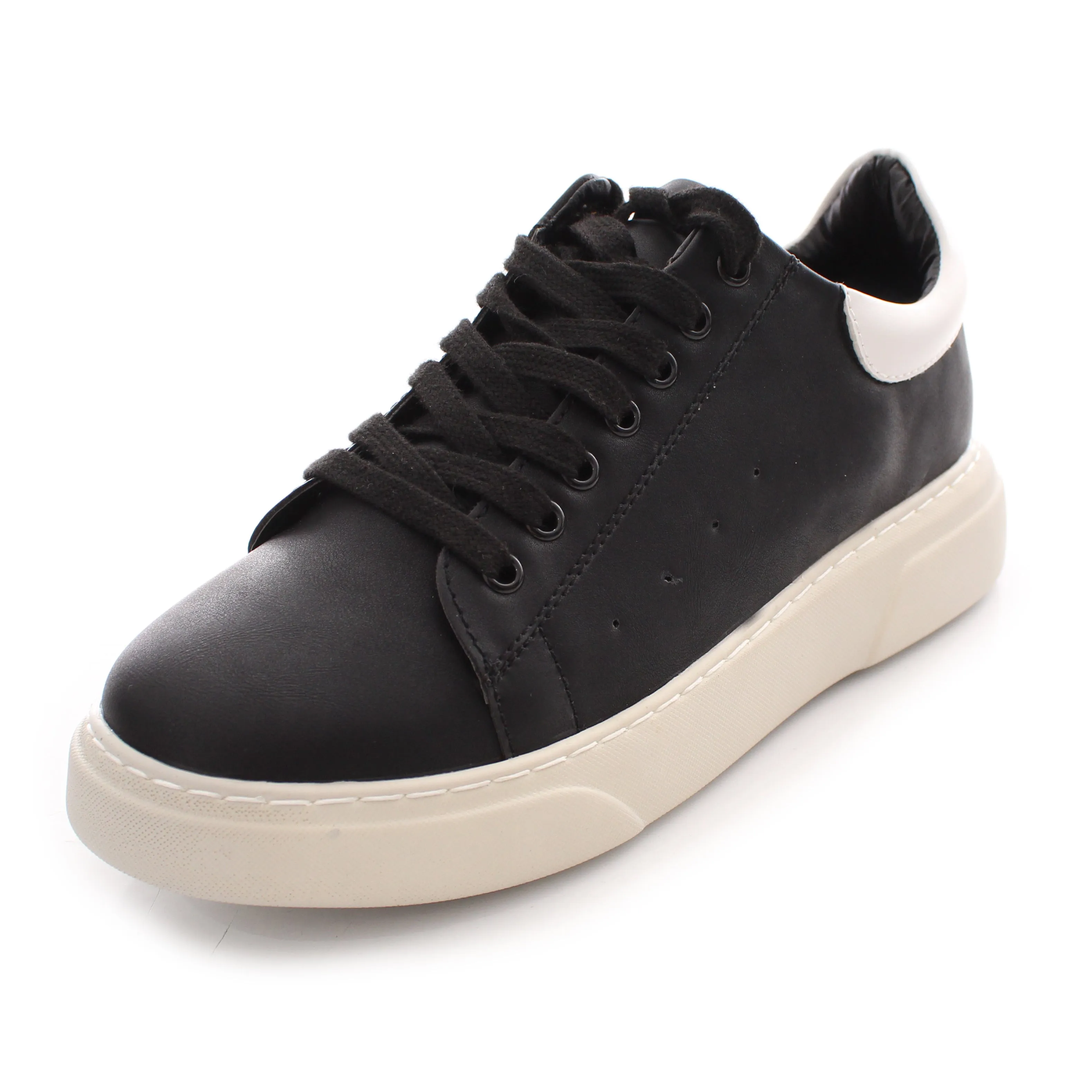 Sneakers Uomo Nera Punta Rotonda Retro Bianco Art. Sc49