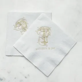 Subtle Monogrammed 3ply Wedding Napkins