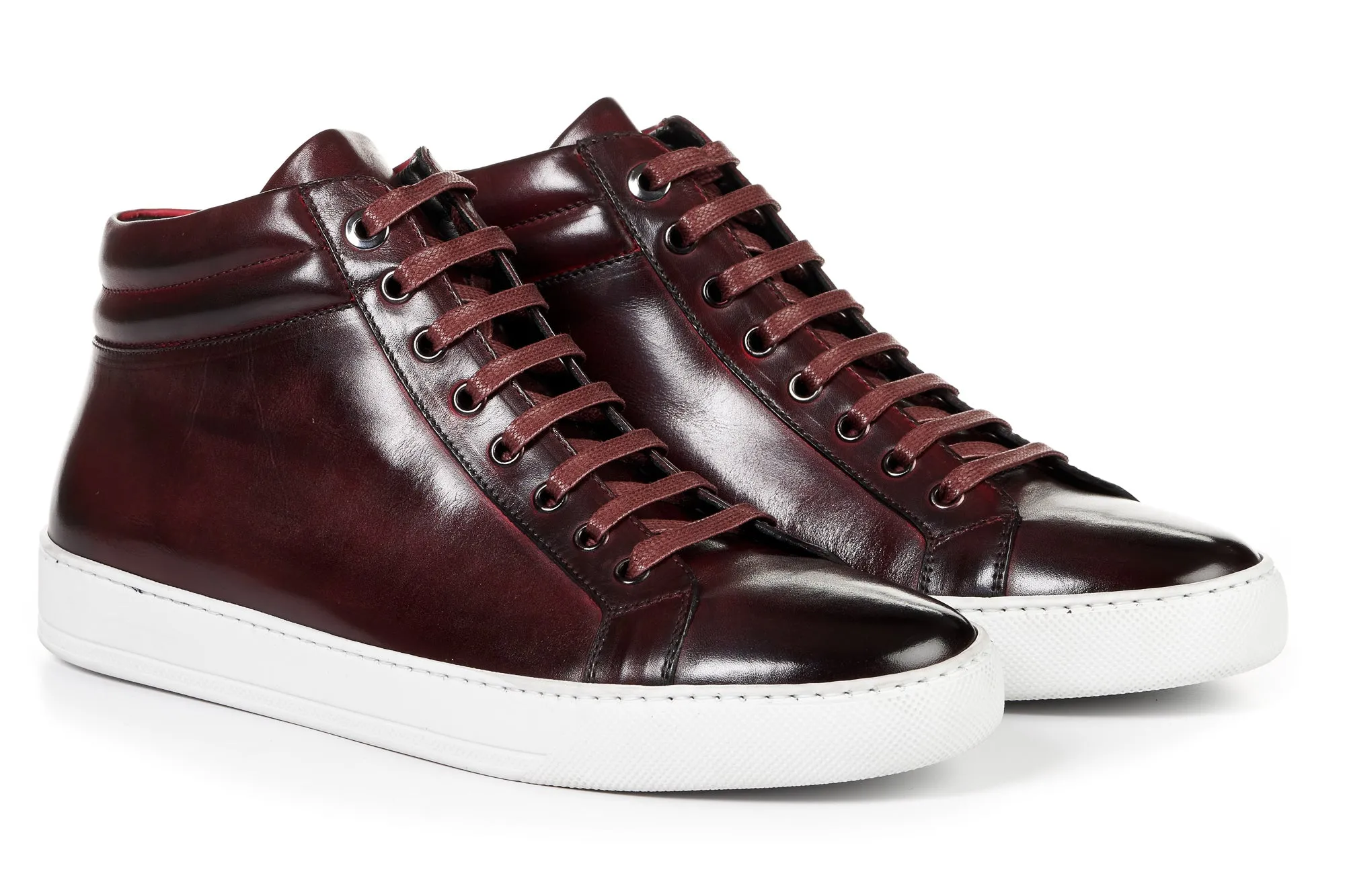 The Carter Mid-Top Sneaker - Oxblood - White Sole