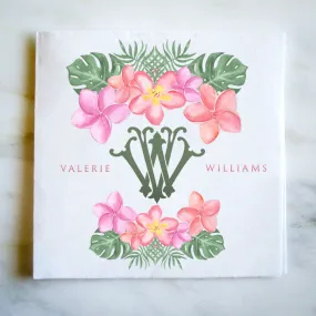 Tropical Full Color Watercolor Crest Napkins