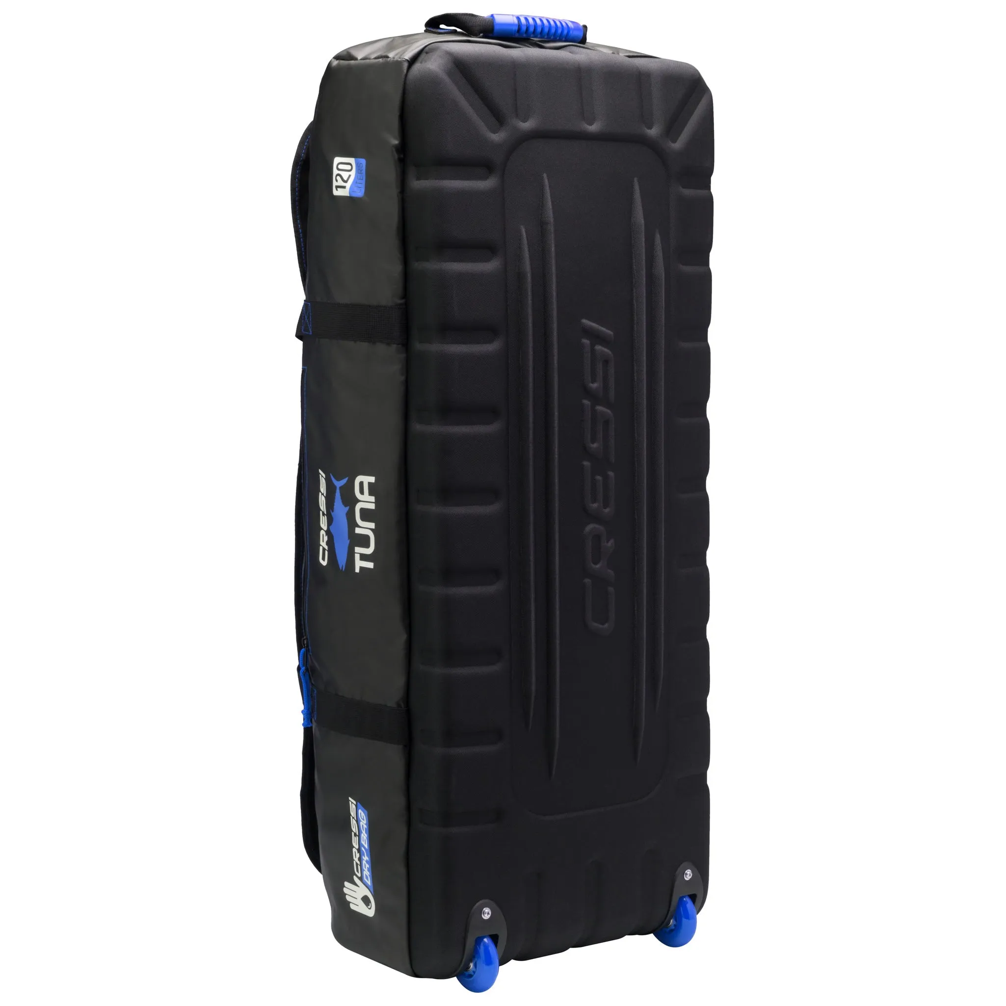 Cressi Tuna Dry Wheeled Bag - Black/Blue, Pre-Owned in Excellent Condition