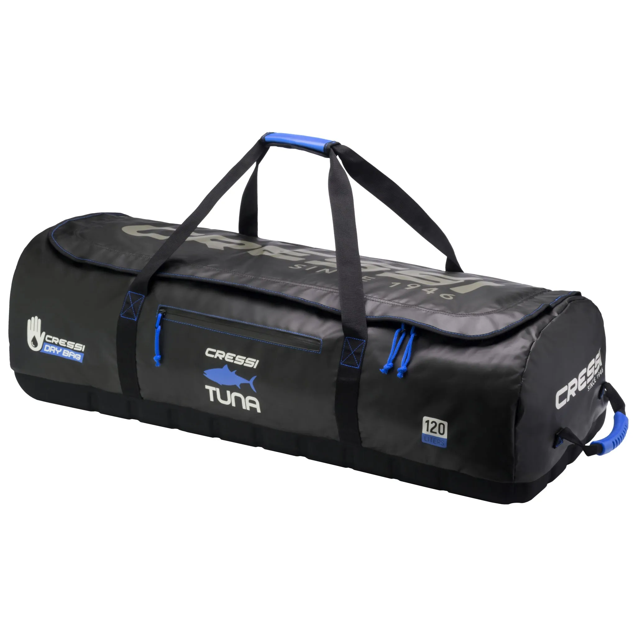 Cressi Tuna Dry Wheeled Bag - Black/Blue, Pre-Owned in Excellent Condition