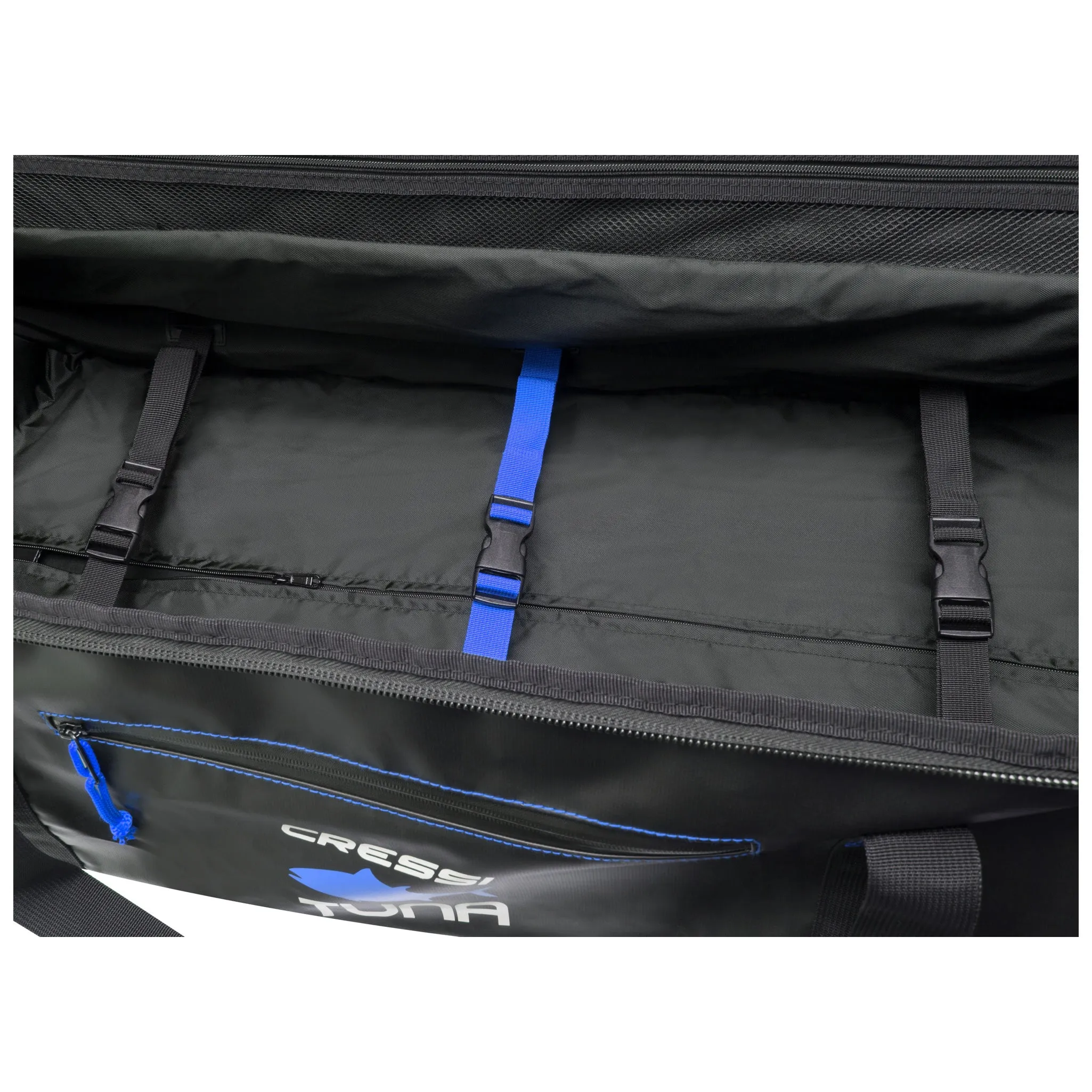 Cressi Tuna Dry Wheeled Bag - Black/Blue, Pre-Owned in Excellent Condition