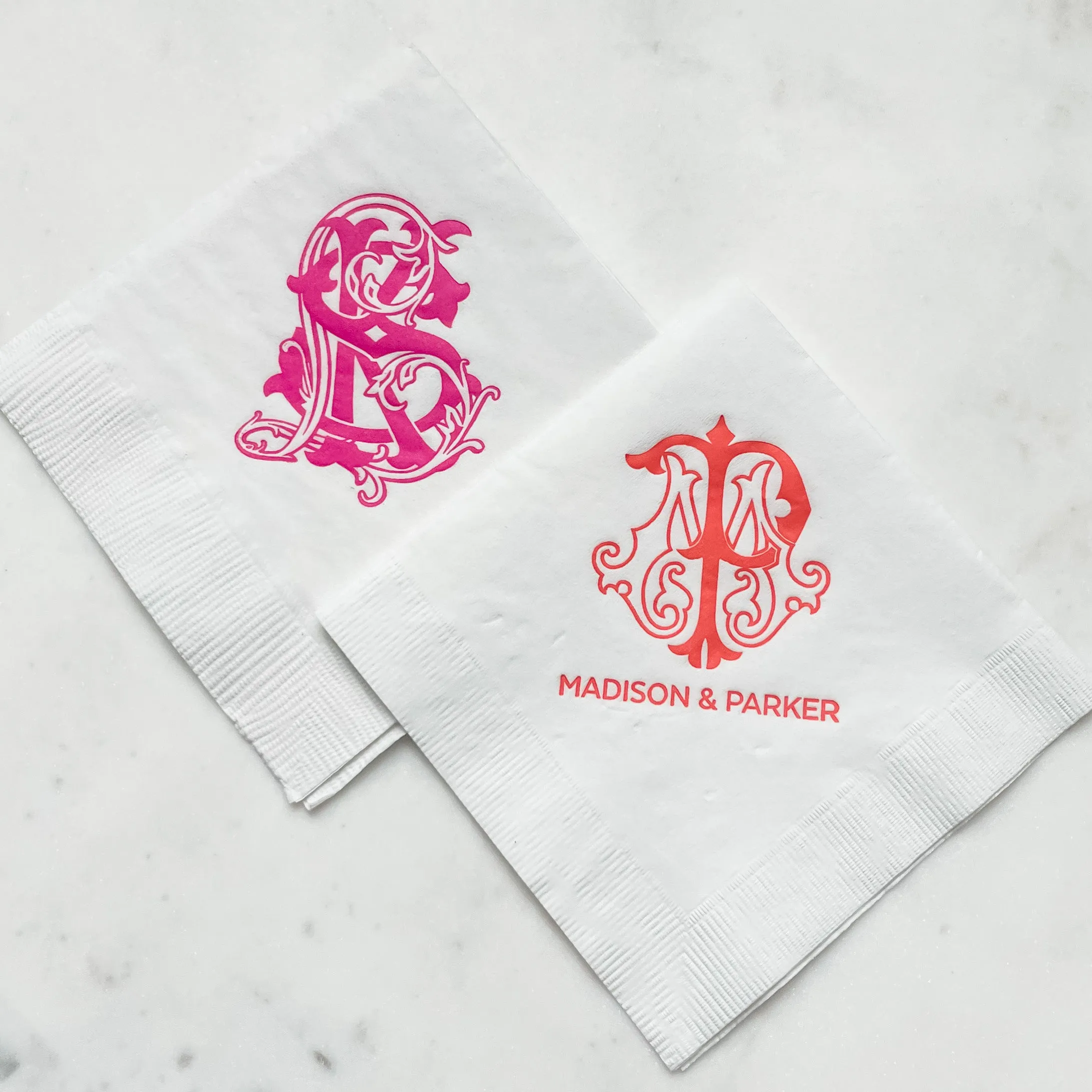 Vibrant Interlocking Monogram Napkins