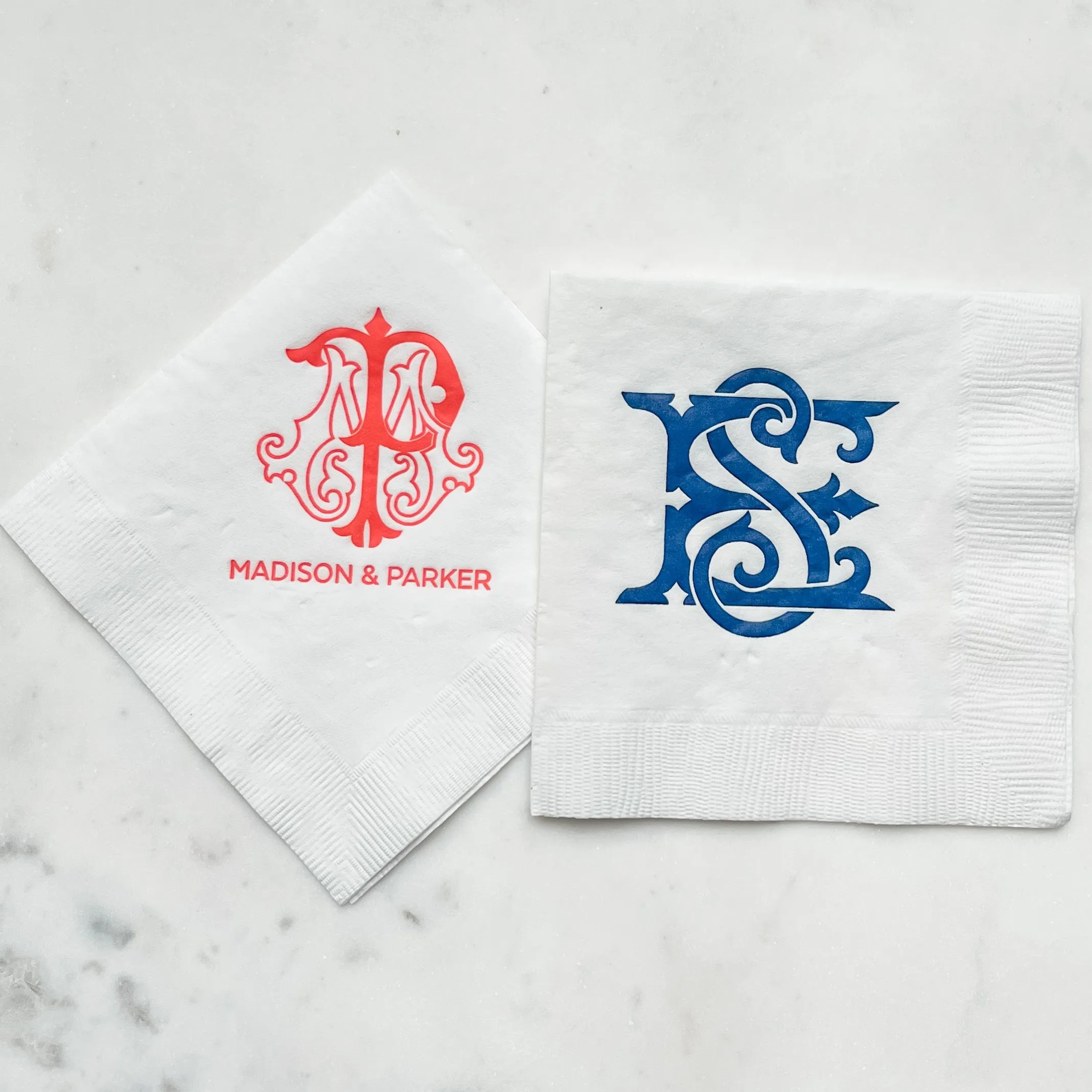 Vibrant Interlocking Monogram Napkins