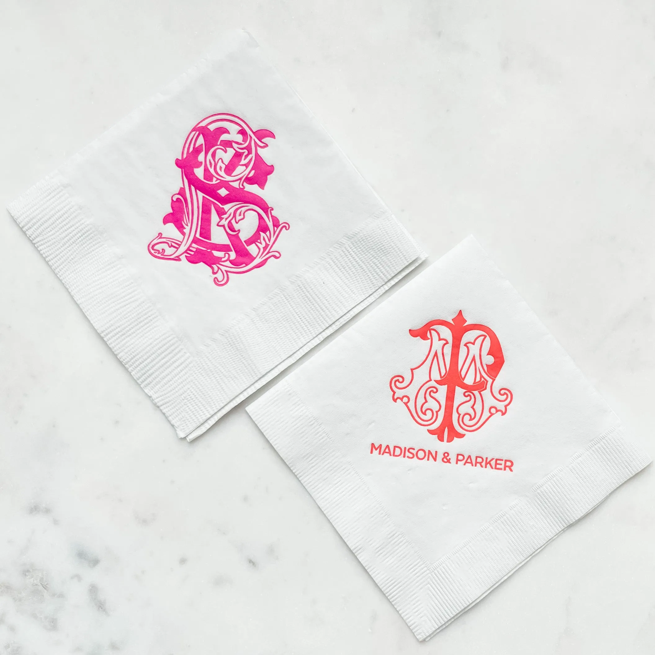 Vibrant Interlocking Monogram Napkins