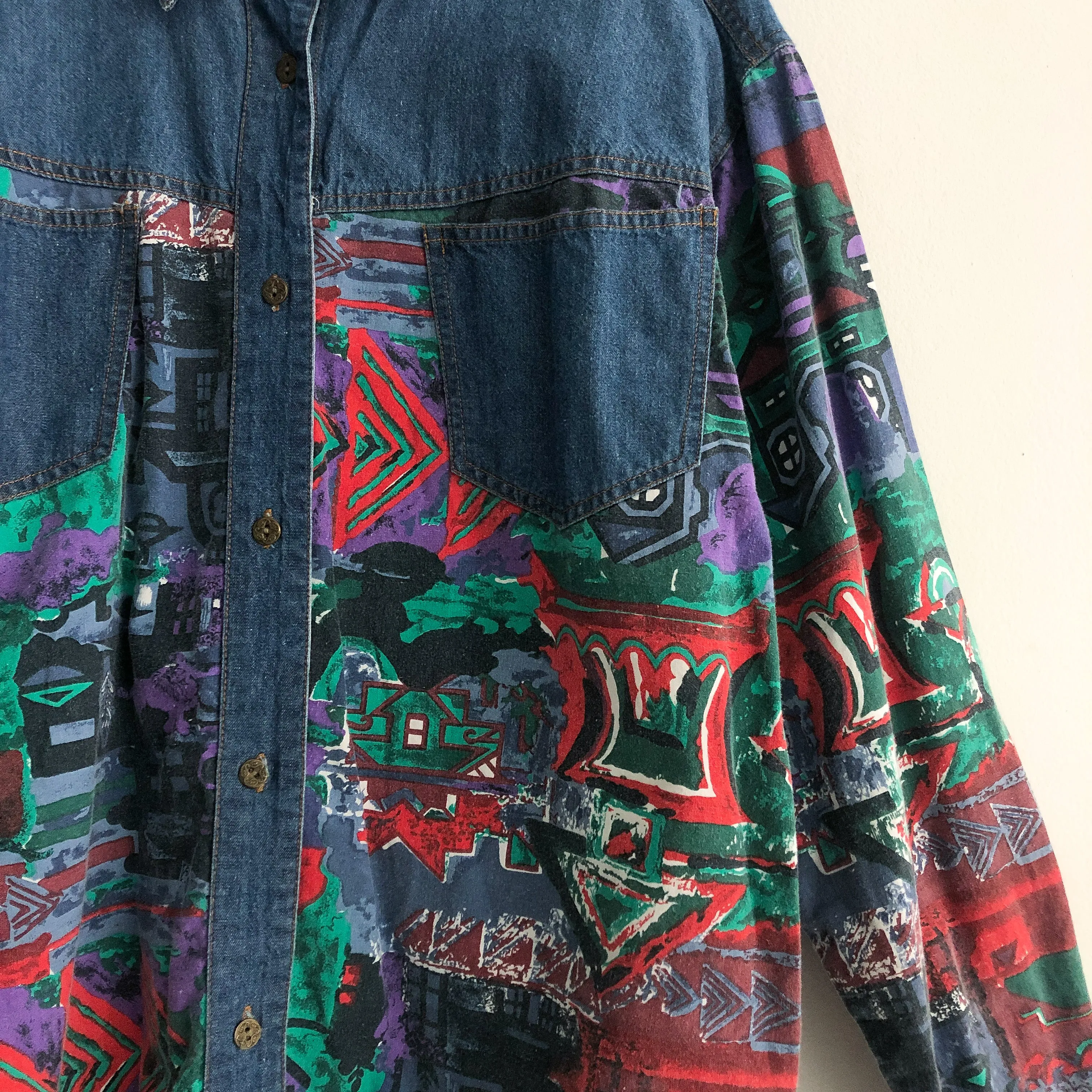 Vintage Denim Graffiti Shirt