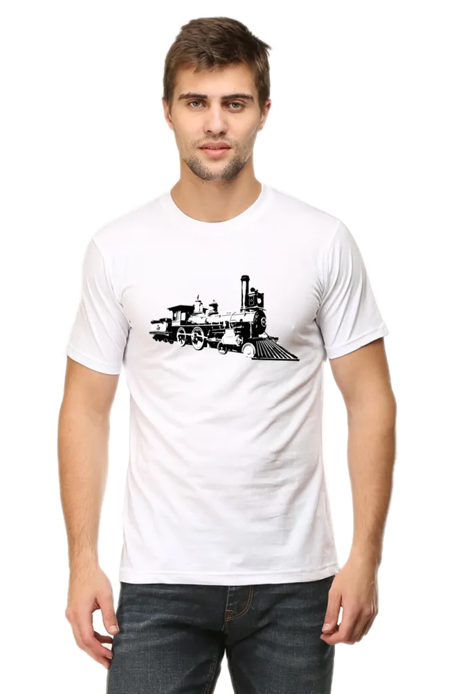 Vintage Locomotive Printed T-shirt for men