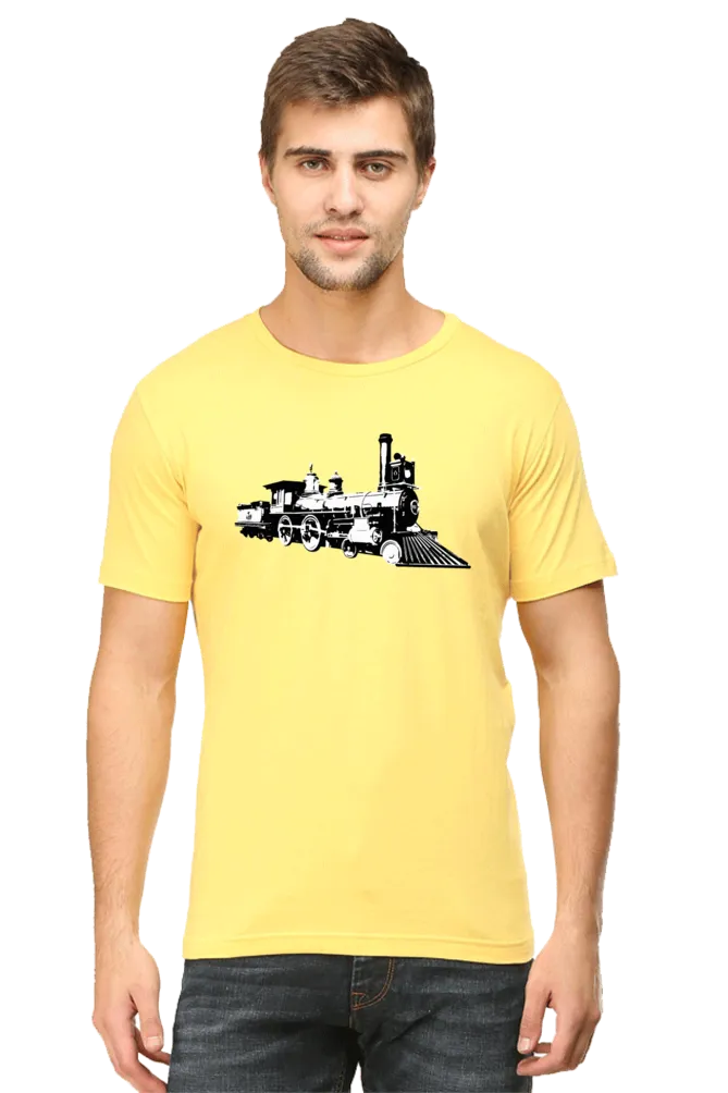 Vintage Locomotive Printed T-shirt for men