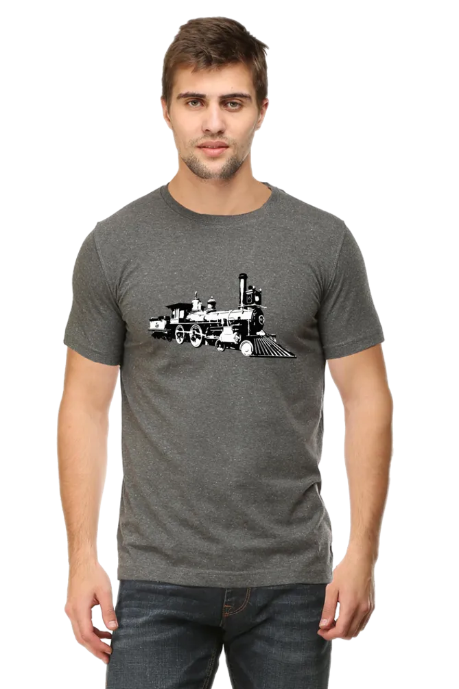 Vintage Locomotive Printed T-shirt for men