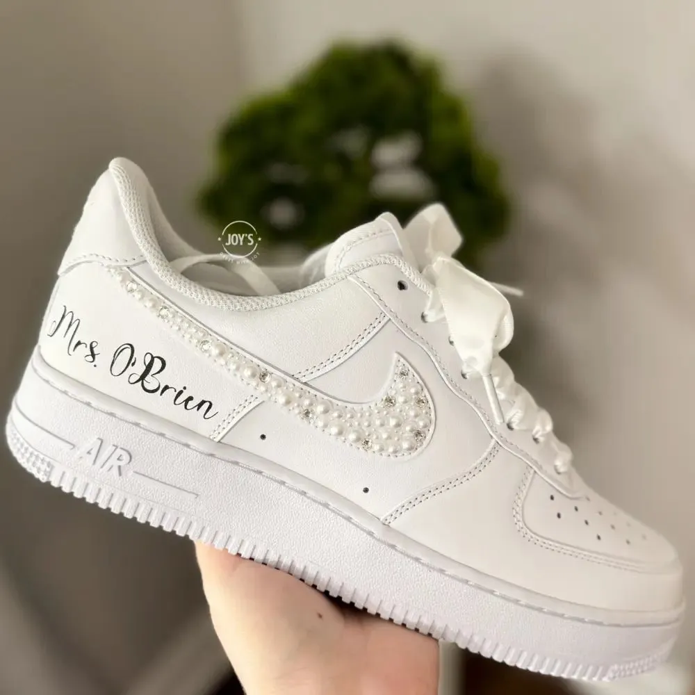 Wedding Sneakers Rhinestones Custom Air Force 1