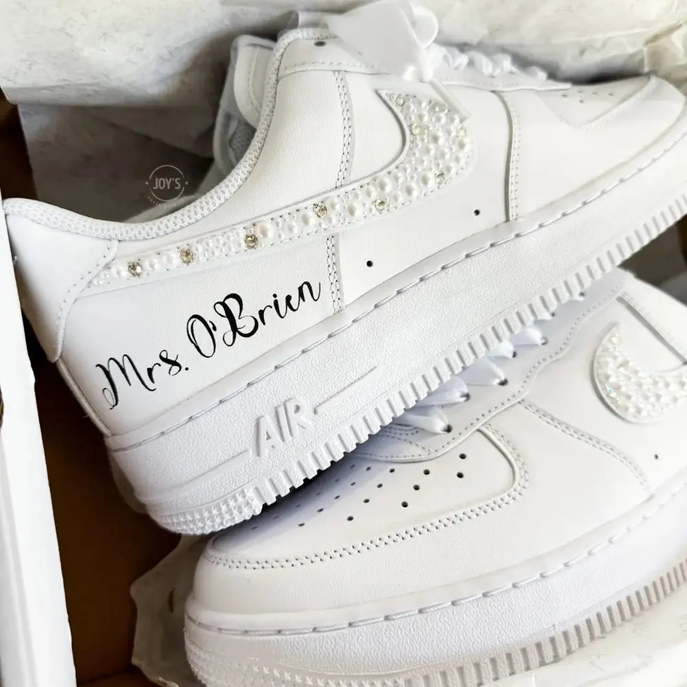 Wedding Sneakers Rhinestones Custom Air Force 1