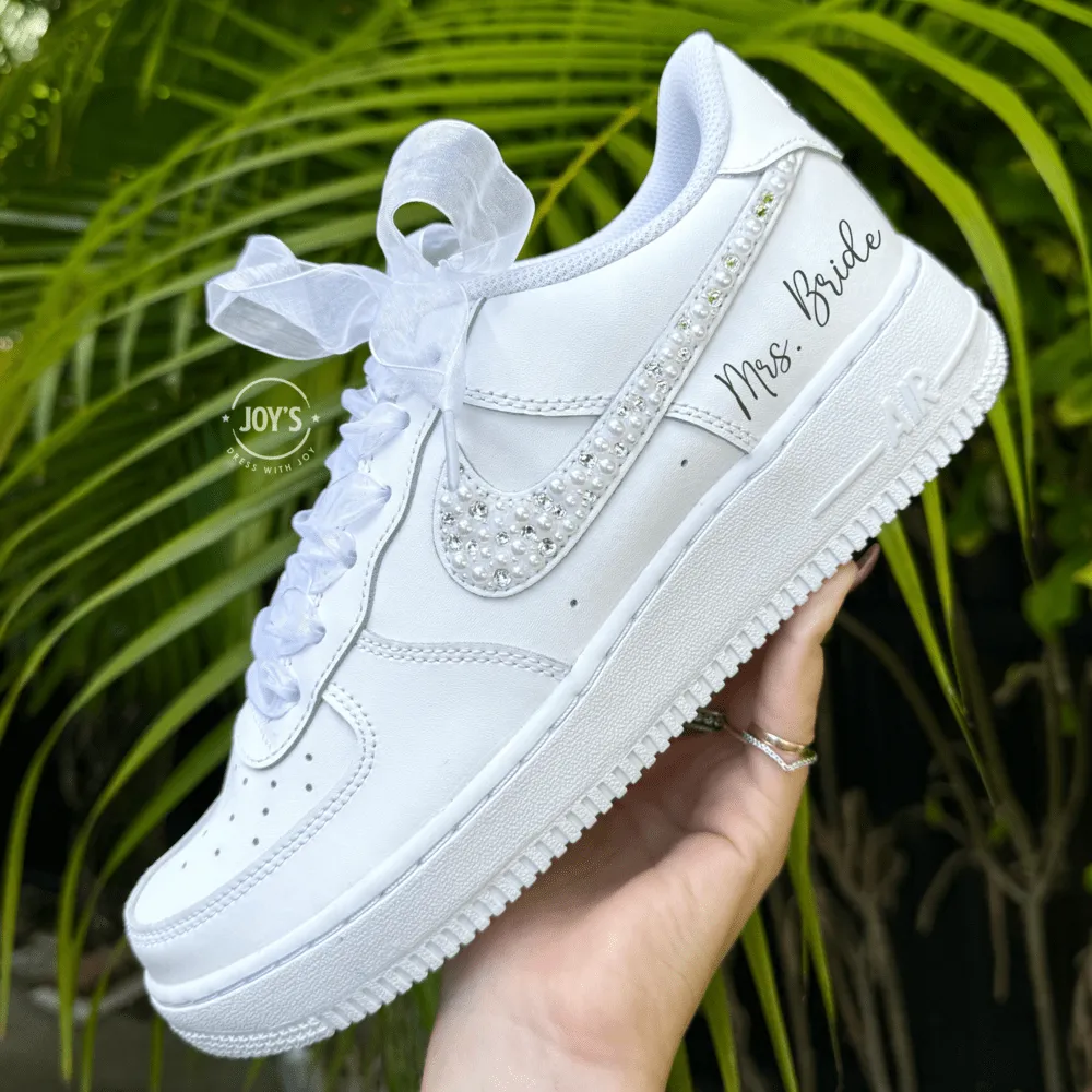 Wedding Sneakers Rhinestones Custom Air Force 1