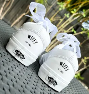 Wedding Sneakers White Pearls Custom Vans