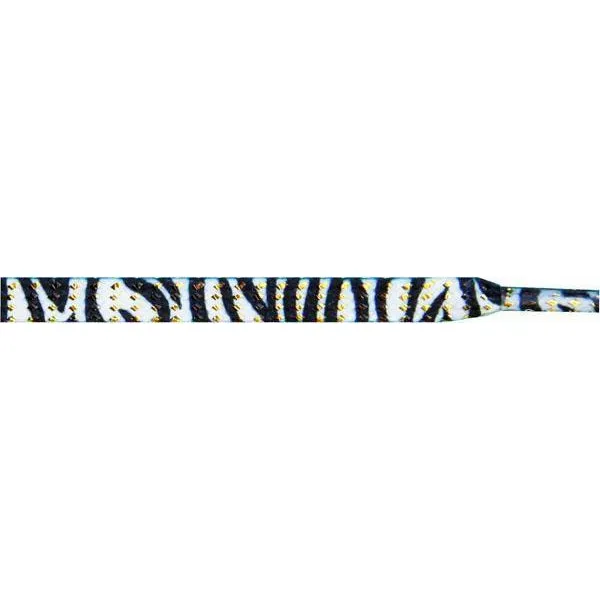 Wholesale Glitter Flat 1/4" - Zebra (12 Pair Pack) Shoelaces