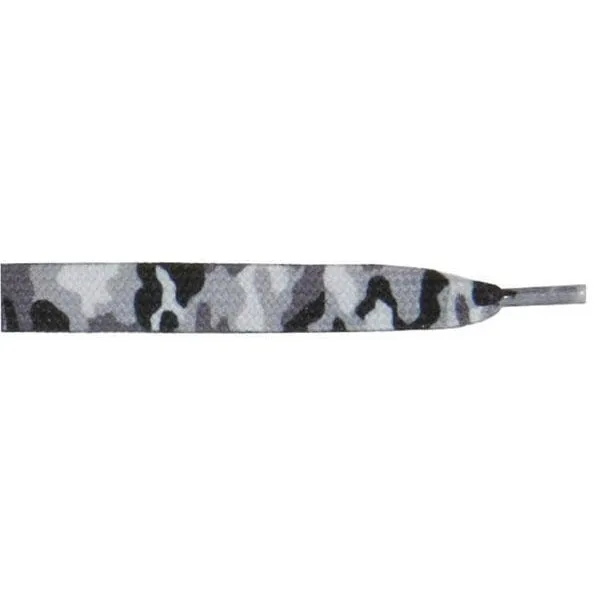 Wholesale Printed Flat 3/8" - Gray Camouflage (12 Pair Pack) Shoelaces