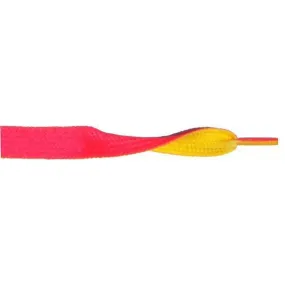 Wholesale Printed Flat 3/8" - Hot Pink/Yellow (12 Pair Pack) Shoelaces