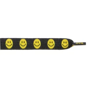 Wholesale Printed Flat 3/8" - Smiley Face (12 Pair Pack) Shoelaces