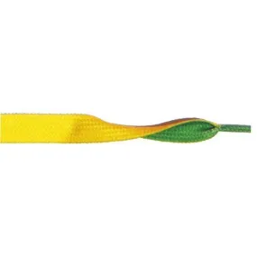 Wholesale Printed Flat 3/8" - Yellow/Green (12 Pair Pack) Shoelaces