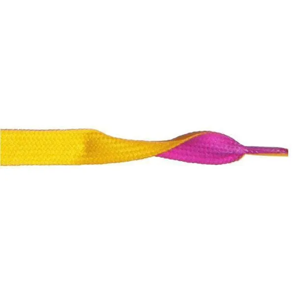 Wholesale Printed Flat 3/8" - Yellow/Purple (12 Pair Pack) Shoelaces