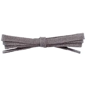 Wholesale Waxed Cotton Flat Dress Laces 1/4" - Dark Gray (12 Pair Pack) Shoelaces