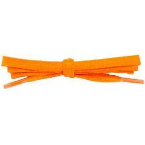 Wholesale Waxed Cotton Flat Dress Laces 1/4" - Fire Orange (12 Pair Pack) Shoelaces