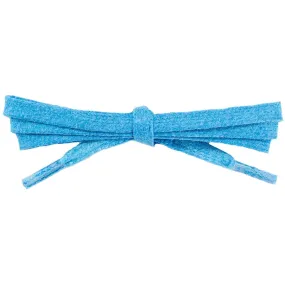 Wholesale Waxed Cotton Flat Dress Laces 1/4" - Neon Blue (12 Pair Pack) Shoelaces