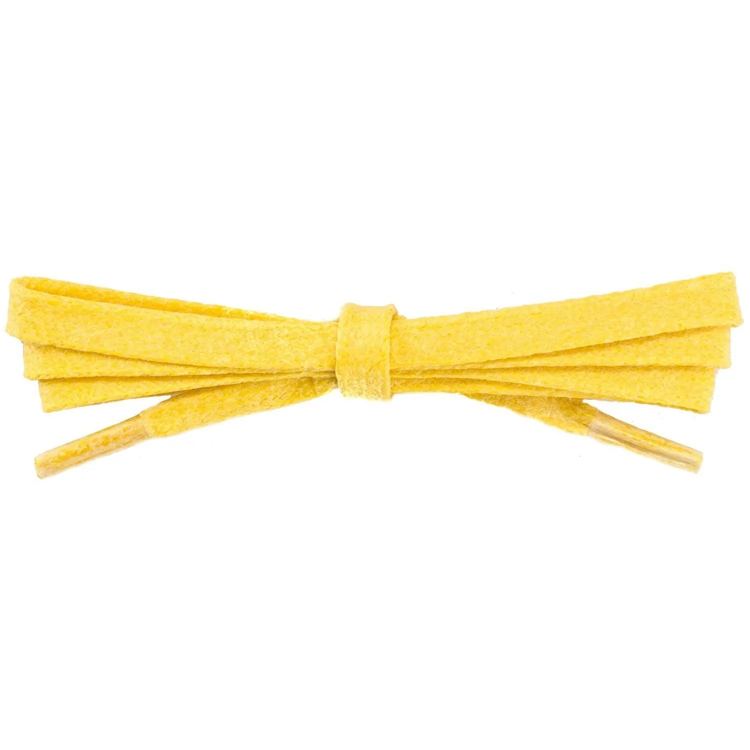 Wholesale Waxed Cotton Flat Dress Laces 1/4" - Yellow (12 Pair Pack) Shoelaces