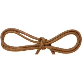 Wholesale Waxed Cotton Thin Round Dress Laces 1/8" - Light Brown (12 Pair Pack) Shoelaces