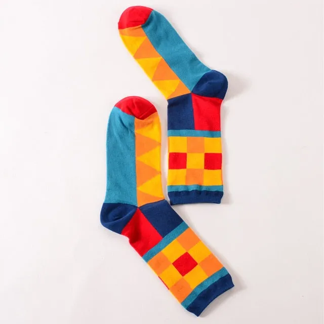 Womens Colorful Crew Socks - 27 Vibrantly Multicolor Patterns